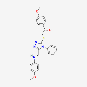 1-(4-methoxyphenyl)-2-[(5-{[(4-methoxyphenyl)amino]methyl}-4-phenyl-4H-1,2,4-triazol-3-yl)sulfanyl]ethanone