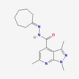 N'-cycloheptylidene-1,3,6-trimethyl-1H-pyrazolo[3,4-b]pyridine-4-carbohydrazide