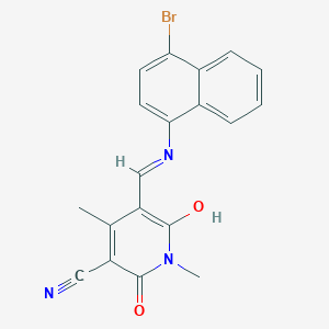 (5Z)-5-{[(4-bromonaphthalen-1-yl)amino]methylidene}-1,4-dimethyl-2,6-dioxo-1,2,5,6-tetrahydropyridine-3-carbonitrile