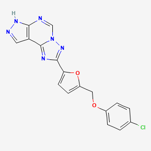 2-{5-[(4-Chlorophenoxy)methyl]-2-furyl}-7H-pyrazolo[4,3-E][1,2,4]triazolo[1,5-C]pyrimidine