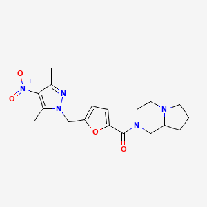 {5-[(3,5-dimethyl-4-nitro-1H-pyrazol-1-yl)methyl]furan-2-yl}(hexahydropyrrolo[1,2-a]pyrazin-2(1H)-yl)methanone