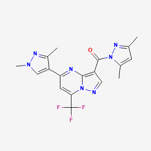 (3,5-dimethyl-1H-pyrazol-1-yl)[5-(1,3-dimethyl-1H-pyrazol-4-yl)-7-(trifluoromethyl)pyrazolo[1,5-a]pyrimidin-3-yl]methanone