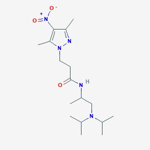 molecular formula C17H31N5O3 B10962707 3-(3,5-dimethyl-4-nitro-1H-pyrazol-1-yl)-N-[1-(dipropan-2-ylamino)propan-2-yl]propanamide 