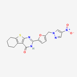 2-{5-[(4-nitro-1H-pyrazol-1-yl)methyl]furan-2-yl}-5,6,7,8-tetrahydro[1]benzothieno[2,3-d]pyrimidin-4(3H)-one