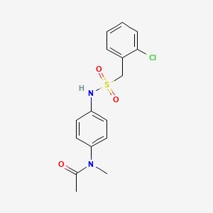 molecular formula C16H17ClN2O3S B10962787 N-(4-{[(2-chlorobenzyl)sulfonyl]amino}phenyl)-N-methylacetamide 