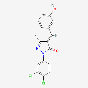 (4E)-2-(3,4-dichlorophenyl)-4-(3-hydroxybenzylidene)-5-methyl-2,4-dihydro-3H-pyrazol-3-one