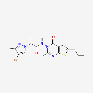 2-(4-Bromo-3-methyl-1H-pyrazol-1-YL)-N-[2-methyl-4-oxo-6-propylthieno[2,3-D]pyrimidin-3(4H)-YL]propanamide