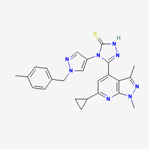 5-(6-cyclopropyl-1,3-dimethyl-1H-pyrazolo[3,4-b]pyridin-4-yl)-4-[1-(4-methylbenzyl)-1H-pyrazol-4-yl]-4H-1,2,4-triazole-3-thiol