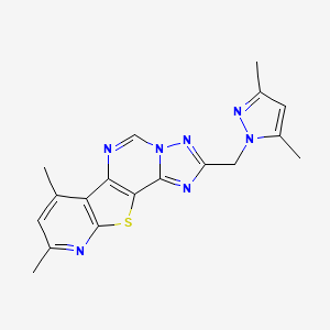 4-[(3,5-dimethylpyrazol-1-yl)methyl]-11,13-dimethyl-16-thia-3,5,6,8,14-pentazatetracyclo[7.7.0.02,6.010,15]hexadeca-1(9),2,4,7,10(15),11,13-heptaene