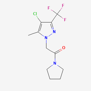 2-[4-chloro-5-methyl-3-(trifluoromethyl)-1H-pyrazol-1-yl]-1-(pyrrolidin-1-yl)ethanone