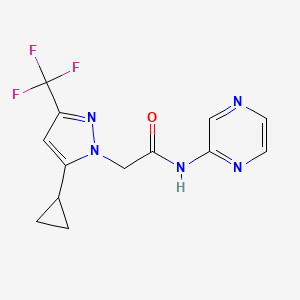 2-[5-cyclopropyl-3-(trifluoromethyl)-1H-pyrazol-1-yl]-N-(pyrazin-2-yl)acetamide