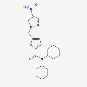 N,N-dicyclohexyl-5-[(4-nitro-1H-pyrazol-1-yl)methyl]furan-2-carboxamide