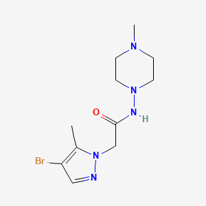 2-(4-bromo-5-methyl-1H-pyrazol-1-yl)-N-(4-methylpiperazin-1-yl)acetamide