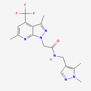 N-[(1,5-dimethyl-1H-pyrazol-4-yl)methyl]-2-[3,6-dimethyl-4-(trifluoromethyl)-1H-pyrazolo[3,4-b]pyridin-1-yl]acetamide