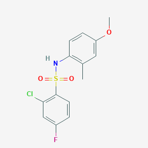 2-chloro-4-fluoro-N-(4-methoxy-2-methylphenyl)benzenesulfonamide