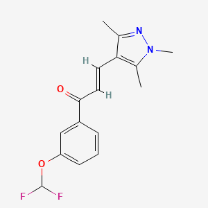 (2E)-1-[3-(difluoromethoxy)phenyl]-3-(1,3,5-trimethyl-1H-pyrazol-4-yl)prop-2-en-1-one