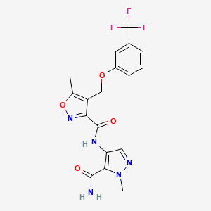 N-(5-carbamoyl-1-methyl-1H-pyrazol-4-yl)-5-methyl-4-{[3-(trifluoromethyl)phenoxy]methyl}-1,2-oxazole-3-carboxamide