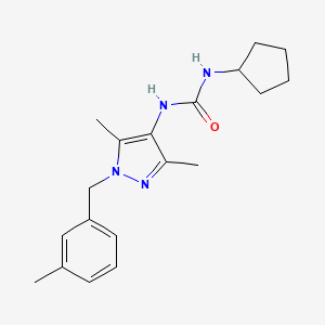 molecular formula C19H26N4O B10963039 1-cyclopentyl-3-[3,5-dimethyl-1-(3-methylbenzyl)-1H-pyrazol-4-yl]urea 