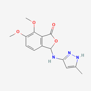 6,7-dimethoxy-3-[(5-methyl-1H-pyrazol-3-yl)amino]-2-benzofuran-1(3H)-one