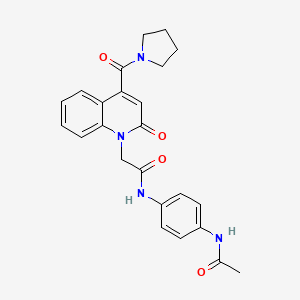 molecular formula C24H24N4O4 B10963062 N-[4-(acetylamino)phenyl]-2-[2-oxo-4-(pyrrolidin-1-ylcarbonyl)quinolin-1(2H)-yl]acetamide 