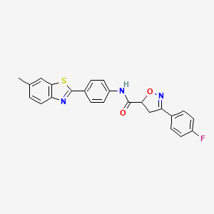 3-(4-fluorophenyl)-N-[4-(6-methyl-1,3-benzothiazol-2-yl)phenyl]-4,5-dihydro-1,2-oxazole-5-carboxamide