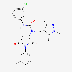 3-(3-chlorophenyl)-1-[1-(3-methylphenyl)-2,5-dioxopyrrolidin-3-yl]-1-[(1,3,5-trimethyl-1H-pyrazol-4-yl)methyl]urea