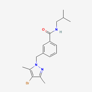 3-[(4-bromo-3,5-dimethyl-1H-pyrazol-1-yl)methyl]-N-isobutylbenzamide