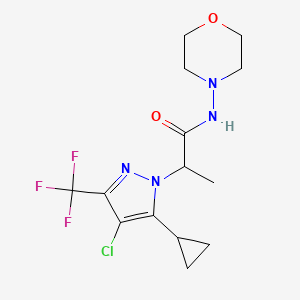 2-[4-chloro-5-cyclopropyl-3-(trifluoromethyl)-1H-pyrazol-1-yl]-N-(morpholin-4-yl)propanamide