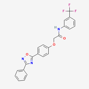 molecular formula C23H16F3N3O3 B10963127 2-[4-(3-phenyl-1,2,4-oxadiazol-5-yl)phenoxy]-N-[3-(trifluoromethyl)phenyl]acetamide 