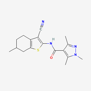 N-(3-cyano-6-methyl-4,5,6,7-tetrahydro-1-benzothiophen-2-yl)-1,3,5-trimethyl-1H-pyrazole-4-carboxamide