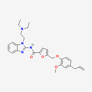 N-{1-[2-(diethylamino)ethyl]-1H-benzimidazol-2-yl}-5-{[2-methoxy-4-(prop-2-en-1-yl)phenoxy]methyl}furan-2-carboxamide