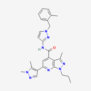 6-(1,5-dimethyl-1H-pyrazol-4-yl)-3-methyl-N-[1-(2-methylbenzyl)-1H-pyrazol-3-yl]-1-propyl-1H-pyrazolo[3,4-b]pyridine-4-carboxamide