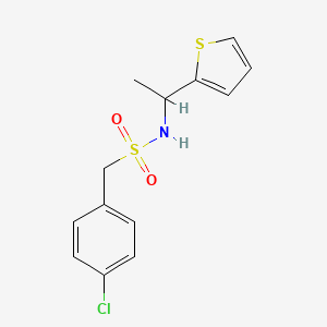 molecular formula C13H14ClNO2S2 B10963195 1-(4-chlorophenyl)-N-[1-(thiophen-2-yl)ethyl]methanesulfonamide 