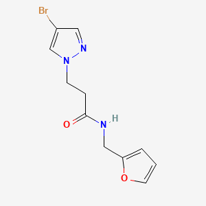 molecular formula C11H12BrN3O2 B10963211 3-(4-bromo-1H-pyrazol-1-yl)-N-(furan-2-ylmethyl)propanamide 