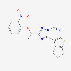 1-(9,10-Dihydro-8H-cyclopenta[4,5]thieno[3,2-E][1,2,4]triazolo[1,5-C]pyrimidin-2-YL)ethyl (2-nitrophenyl) ether