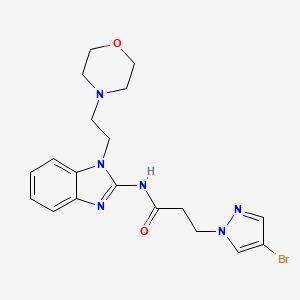 molecular formula C19H23BrN6O2 B10963239 3-(4-bromo-1H-pyrazol-1-yl)-N-{1-[2-(morpholin-4-yl)ethyl]-1H-benzimidazol-2-yl}propanamide 