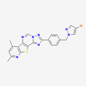 4-[4-[(4-bromopyrazol-1-yl)methyl]phenyl]-11,13-dimethyl-16-thia-3,5,6,8,14-pentazatetracyclo[7.7.0.02,6.010,15]hexadeca-1(9),2,4,7,10(15),11,13-heptaene