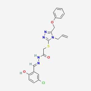 molecular formula C21H20ClN5O3S B10963302 2-{[4-allyl-5-(phenoxymethyl)-4H-1,2,4-triazol-3-yl]sulfanyl}-N'-(5-chloro-2-hydroxybenzylidene)acetohydrazide 