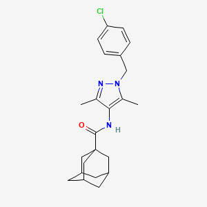 molecular formula C23H28ClN3O B10963316 N-[1-(4-chlorobenzyl)-3,5-dimethyl-1H-pyrazol-4-yl]-1-adamantanecarboxamide 