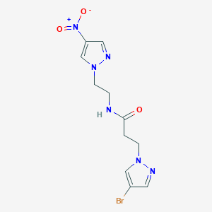 3-(4-bromo-1H-pyrazol-1-yl)-N-[2-(4-nitro-1H-pyrazol-1-yl)ethyl]propanamide