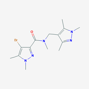 molecular formula C14H20BrN5O B10963352 4-bromo-N,1,5-trimethyl-N-[(1,3,5-trimethyl-1H-pyrazol-4-yl)methyl]-1H-pyrazole-3-carboxamide 