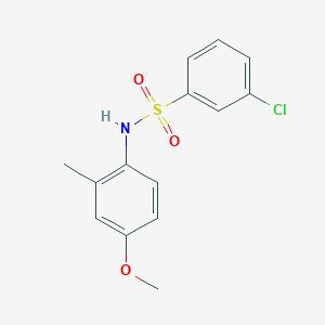 molecular formula C14H14ClNO3S B10963465 3-chloro-N-(4-methoxy-2-methylphenyl)benzenesulfonamide 