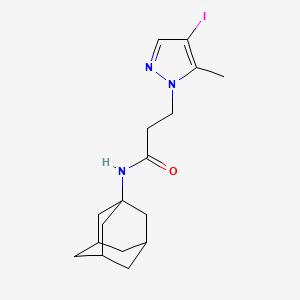 molecular formula C17H24IN3O B10963473 N-(1-Adamantyl)-3-(4-iodo-5-methyl-1H-pyrazol-1-YL)propanamide 