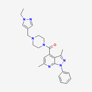 (3,6-dimethyl-1-phenyl-1H-pyrazolo[3,4-b]pyridin-4-yl){4-[(1-ethyl-1H-pyrazol-4-yl)methyl]piperazin-1-yl}methanone