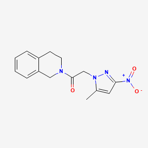 molecular formula C15H16N4O3 B10963541 2-({3-nitro-5-methyl-1H-pyrazol-1-yl}acetyl)-1,2,3,4-tetrahydroisoquinoline 