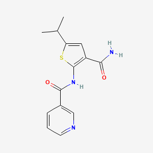 N-[3-carbamoyl-5-(propan-2-yl)thiophen-2-yl]pyridine-3-carboxamide