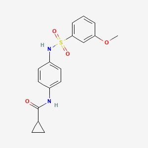 molecular formula C17H18N2O4S B10963585 N-(4-{[(3-methoxyphenyl)sulfonyl]amino}phenyl)cyclopropanecarboxamide 