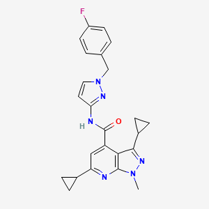 3,6-dicyclopropyl-N-[1-(4-fluorobenzyl)-1H-pyrazol-3-yl]-1-methyl-1H-pyrazolo[3,4-b]pyridine-4-carboxamide