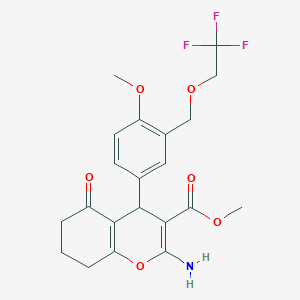 methyl 2-amino-4-{4-methoxy-3-[(2,2,2-trifluoroethoxy)methyl]phenyl}-5-oxo-5,6,7,8-tetrahydro-4H-chromene-3-carboxylate