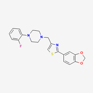 1-{[2-(1,3-Benzodioxol-5-yl)-1,3-thiazol-4-yl]methyl}-4-(2-fluorophenyl)piperazine